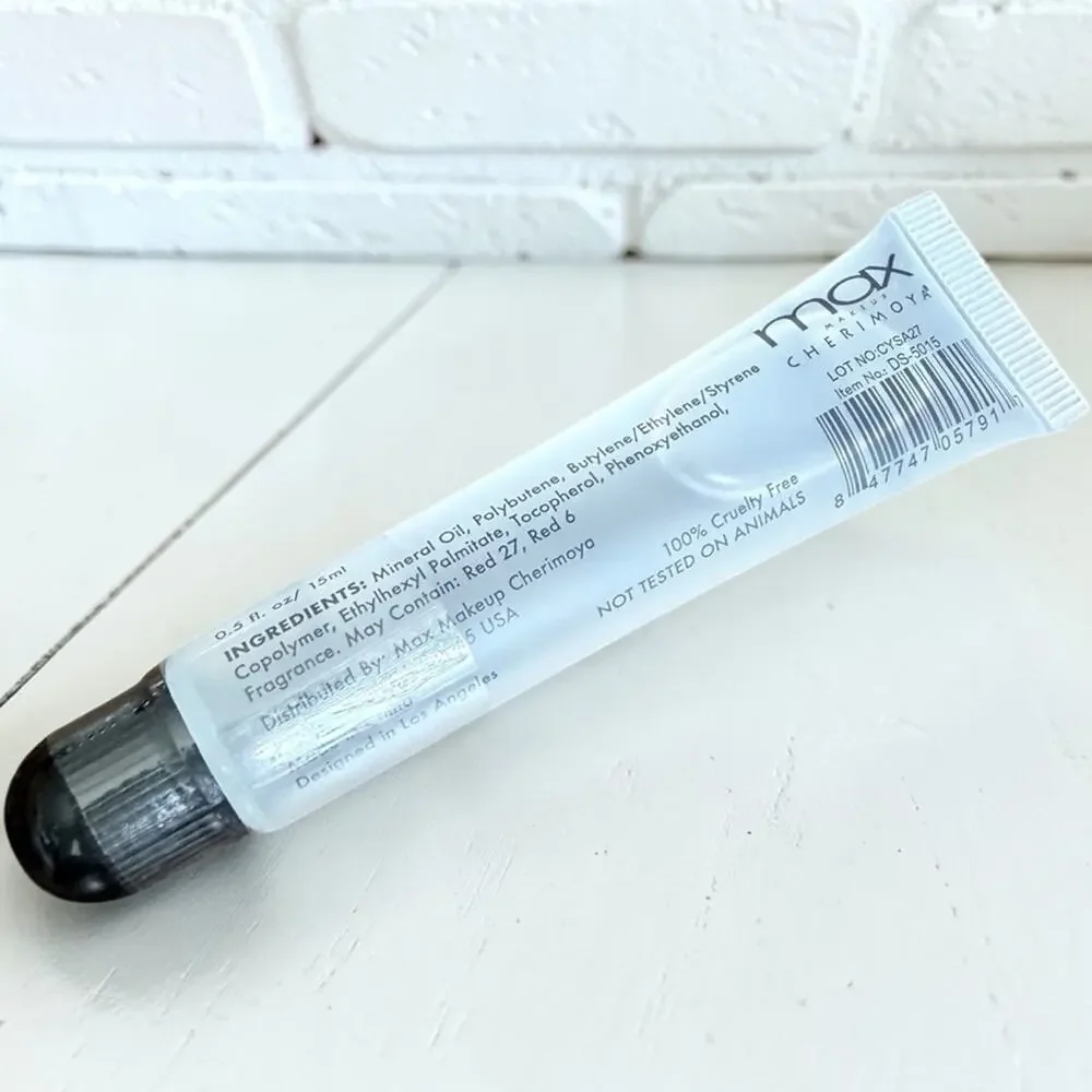 2 Max Cherimoya Lip Gloss -Clear Gloss Lip Polish & Ultra Shine Pink JELLY NEW